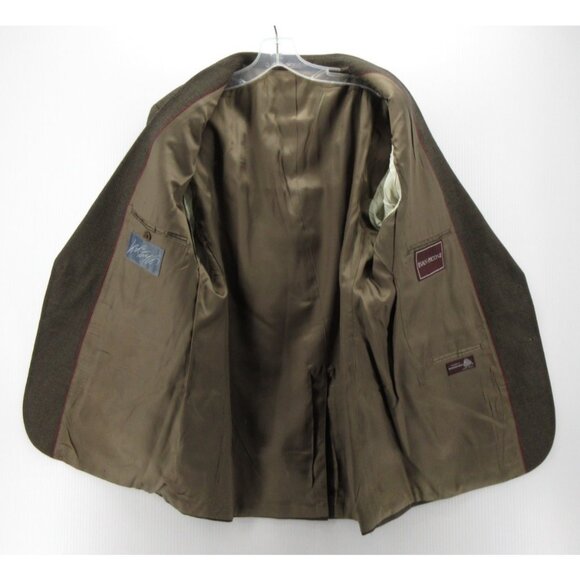 VINTAGE Evan Picone Sport Coat 42 Herringbone Blazer Wool Jacket * - Picture 12 of 16